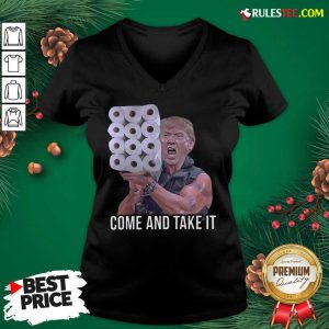 Trump Come And Take It Toilet Paper Commando V-neck - Design By Rulestee