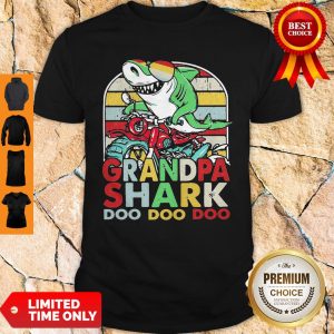 Official Grandpa Shark Motor Bike Doo Doo Vintage Shirt