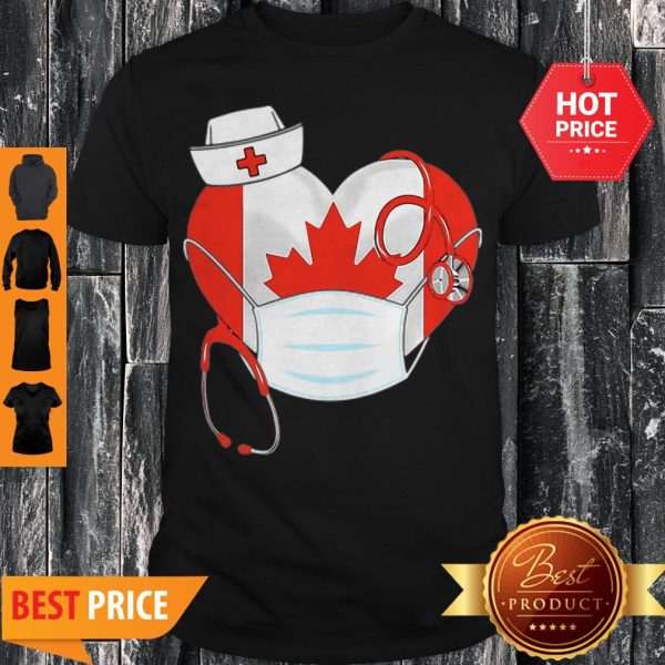 Canadian Nurse Stethoscope Heart 2020 Coronavirus Shirt