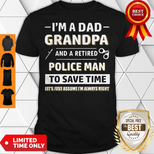 Official Mens Retired Policeman Dad Shirt