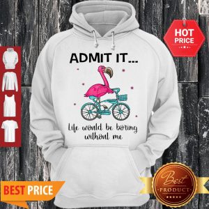 Flamingo Bike Admit It Life Would Be Boring Without Me Hoodie