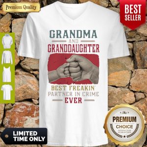 Grandma And Granddaughter Best Freakin Partner In Crime Vintage V-neck