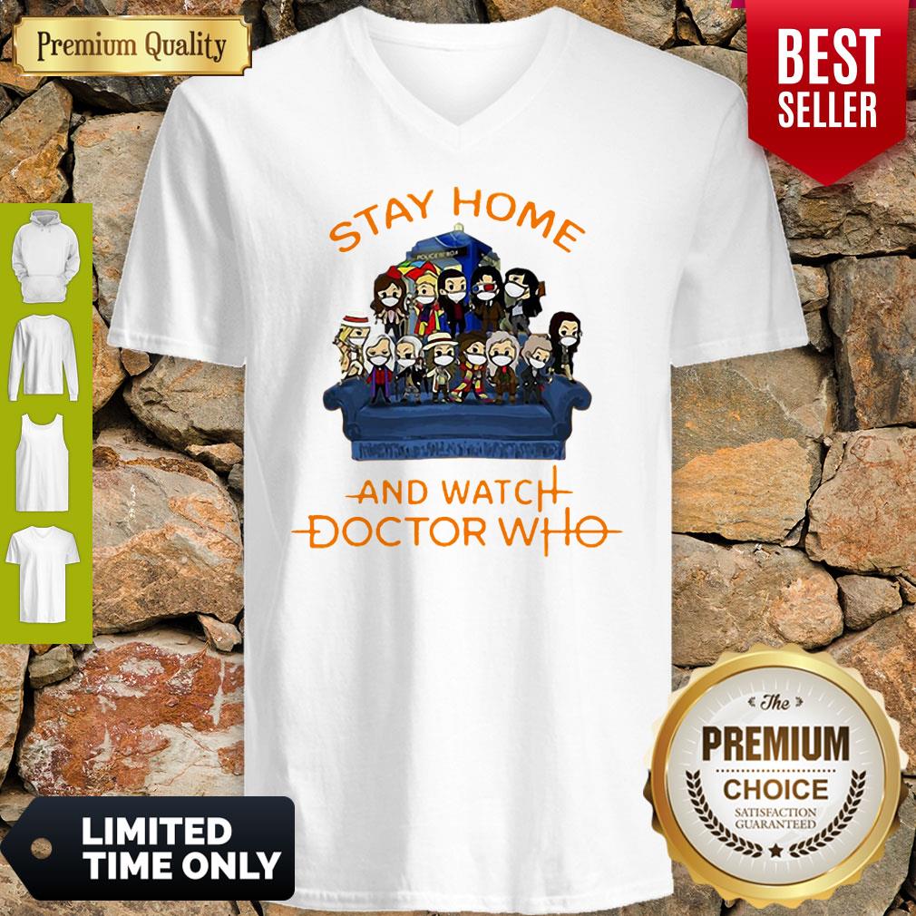 Official Stay Home And Watch Doctor Who V-neck