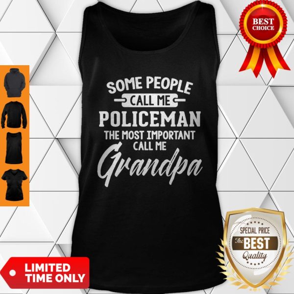 Mens Fathers Day Gift For A Policeman Grandpa Tank Top