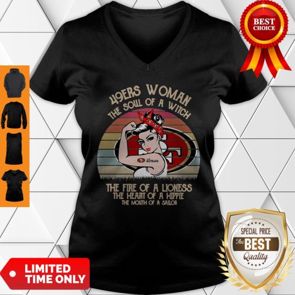 49ers Woman The Soul Of A Witch The Heart Of A Hippie Vintage V-neck