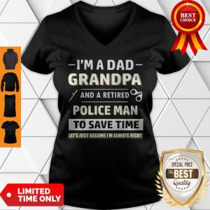 Official Mens Retired Policeman Dad V-neck