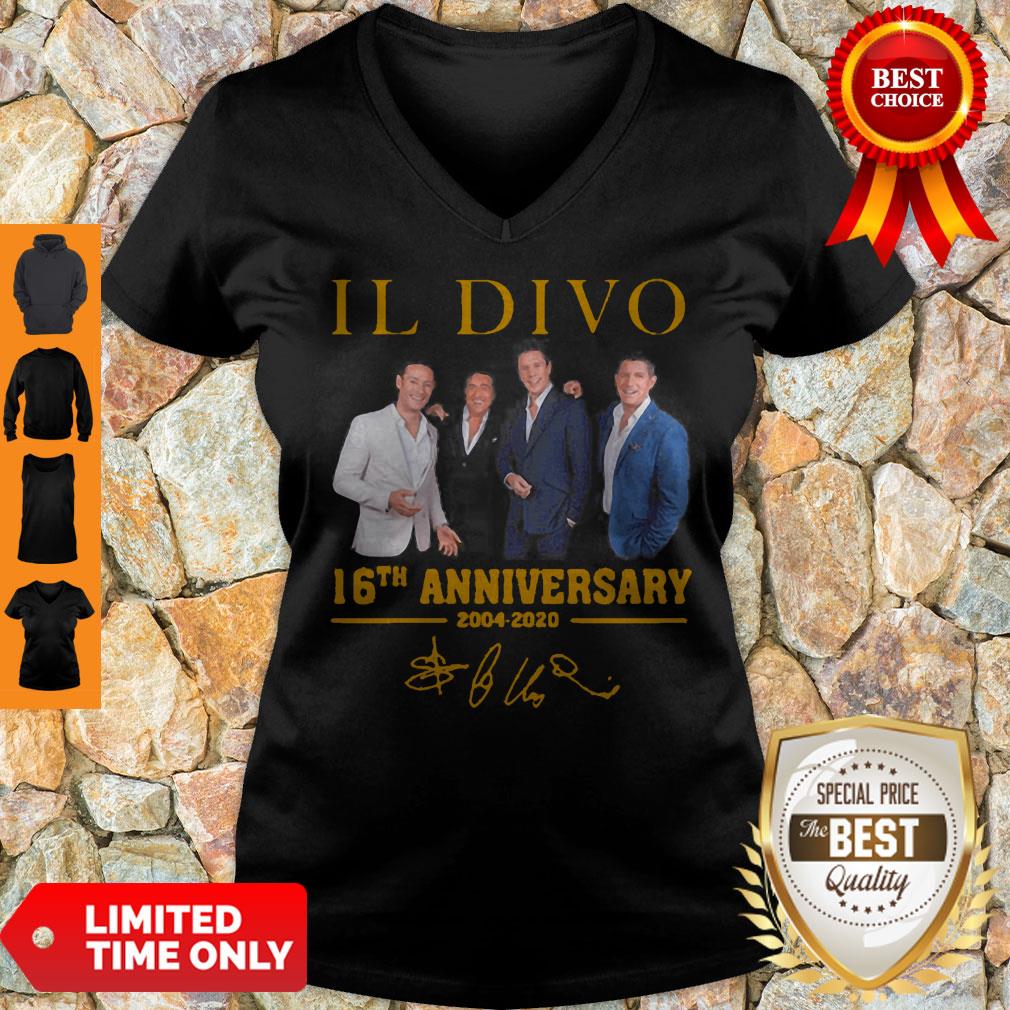 IL Divo Operatic Pop Band 16th Anniversary 2004-2020 Signature V-neck