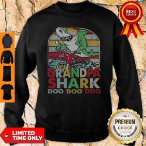 Official Grandpa Shark Motor Bike Doo Doo Vintage Sweatshirt