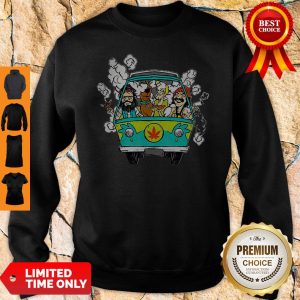 Official Hippie Weed Bus Cheech And Chong Scooby Doo Smoking Sweatshirt