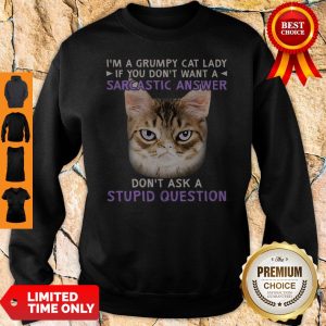 I’m A Grumpy Cat Lady If You Don’t Want A Sarcastic Answer Don’t Ask A Stupid Question Sweatshirt