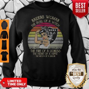 Raiders Woman The Soul Of A Witch The Fire Of A Lioness The Heart Of A Hippie Sunset Sweatshirt