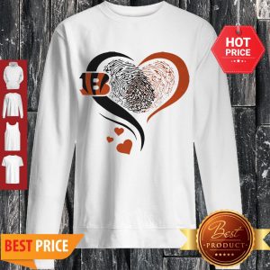 Cincinnati Bengals Rugby Heart Fingerprint Sweatshirt