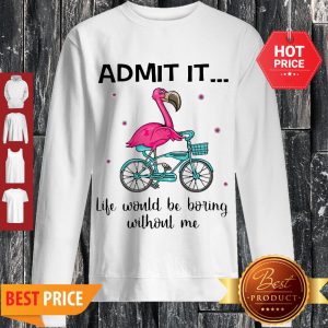 Flamingo Bike Admit It Life Would Be Boring Without Me Sweatshirt