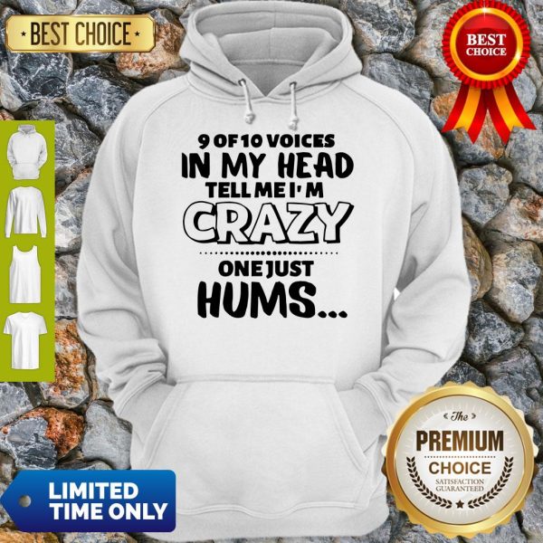 Official 9 Of 10 Voices In My Head Tell Me I’m Crazy One Just Hums Hoodie