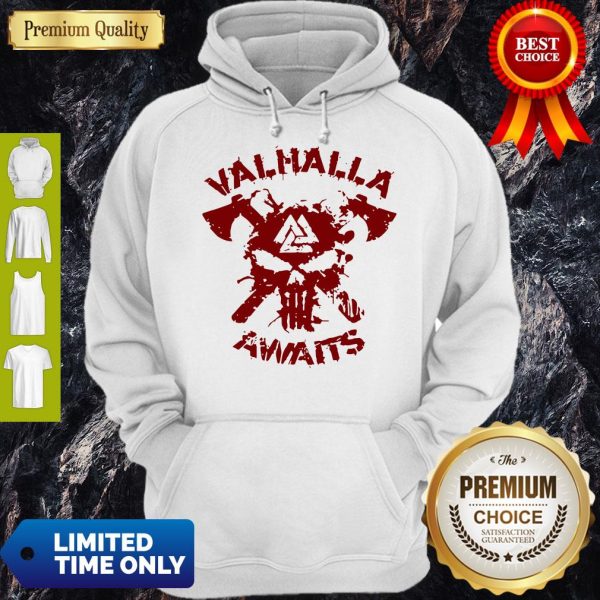 Awesome Skull Valhalla Awaits Hoodie