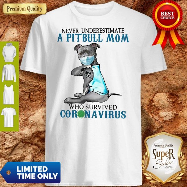 Never Underestimate A Pitbull Mom Who Survived Coronavirus Shirt
