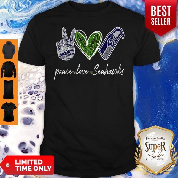 Official Peace Love Seattle Seahawks Diamond Shirt