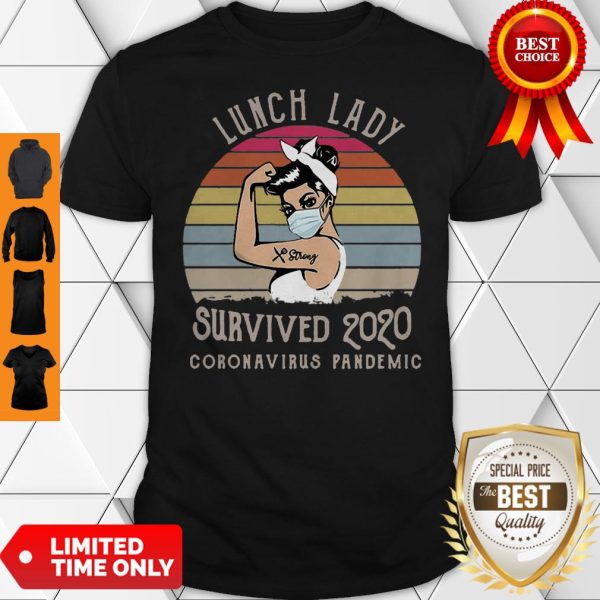 Vintage Lunch Lady Survived 2020 Coronavirus Pandemic Covid-19 Shirt