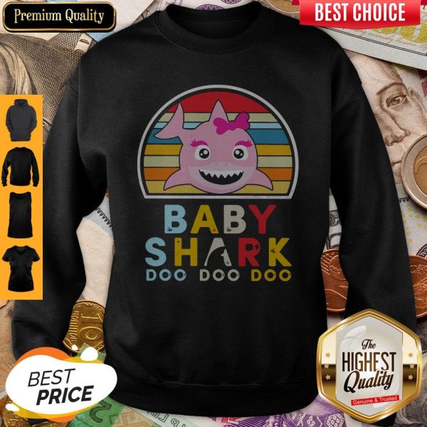 Baby Girl Shark Doo Doo Doo Vintage Sweatshirt