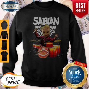 Baby Groot Show Animal Playing Sabian Drums Sweatshirt