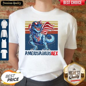 Dinosaur American Flag 4th Of July Ameri Saurus Rex Retro Shirt