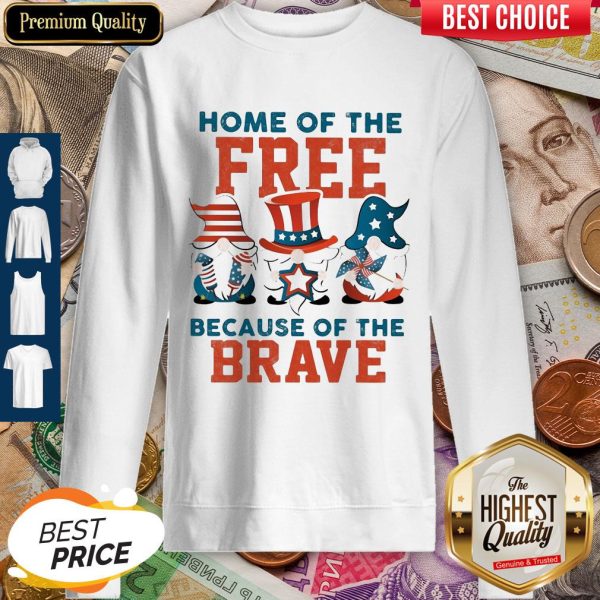 Home Of The Free Because Of The Brave Santa American Flag Veteran Independence Day Sweatshirt