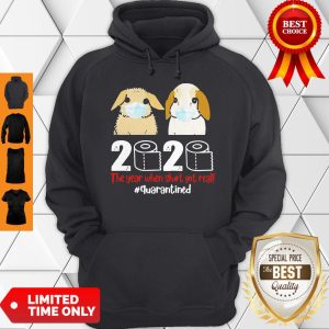 Bunny 2020 The Year When Shit Got Real Quarantined Hoodie