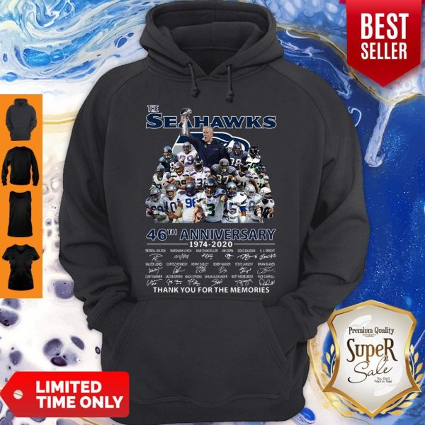 The Seattle Seahawks 46th Anniversary 1974 2020 Thank You For The Memories Signatures Hoodie