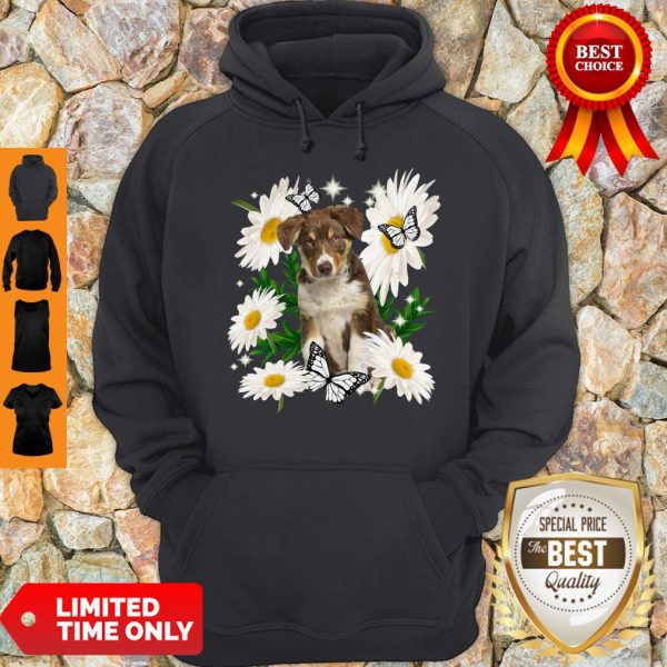 Official Tricolour Border Collie Daisy Flower Classic Hoodie