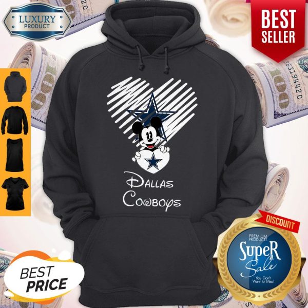 Mickey Mouse The Heart Dallas Cowboys Hoodie