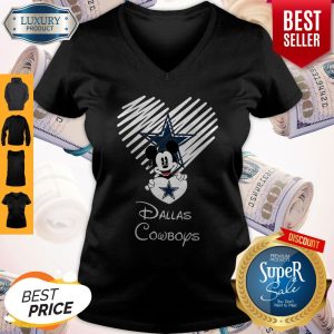 Mickey Mouse The Heart Dallas Cowboys V-neck