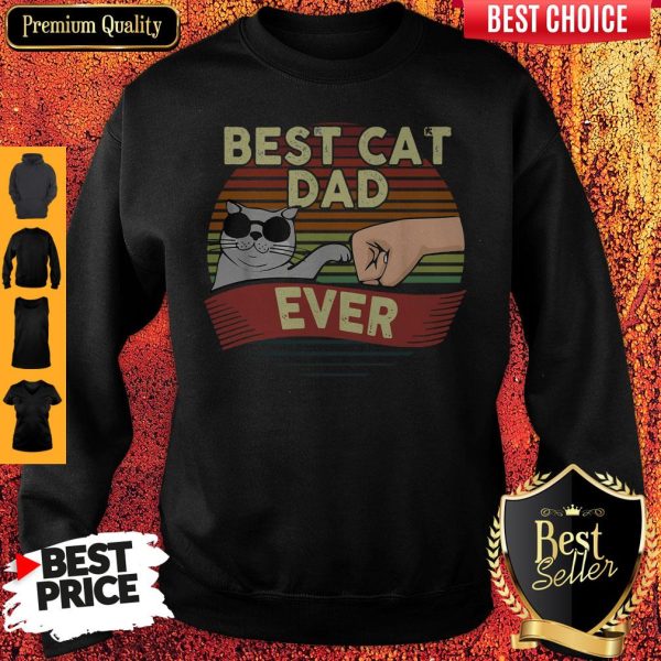 Official Best Cat Glasses Dad Ever Vintage Sweatshirt
