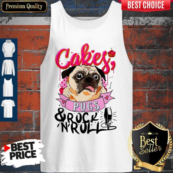 Official Cake Pugs And Rock And Roll Tank Top