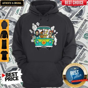 Peace Car Scooby Doo And Hippie Old Man Smoking Weed Hoodie