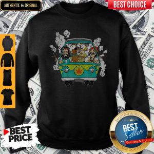 Peace Car Scooby Doo And Hippie Old Man Smoking Weed Sweatshirt