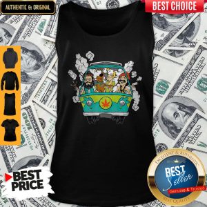 Peace Car Scooby Doo And Hippie Old Man Smoking Weed Tank Top
