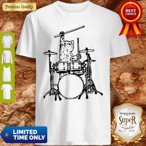 Drummer Cat Music Lover Musician Playing The Drums Shirt