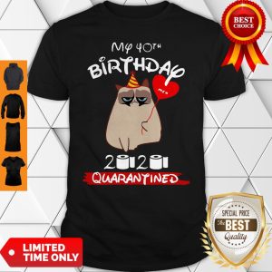 Grumpy Cat My 40th Birthday Meh 2020 Quarantined Shirt