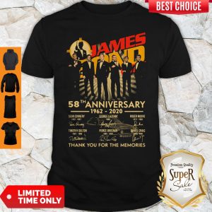 James Bond 007 58th Anniversary 1962-2020 Thank You For The Memories Signatures Shirt
