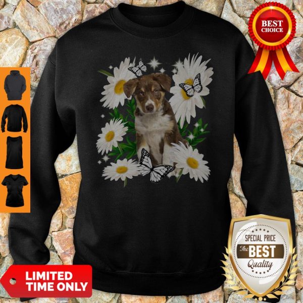 Official Tricolour Border Collie Daisy Flower Classic Sweatshirt