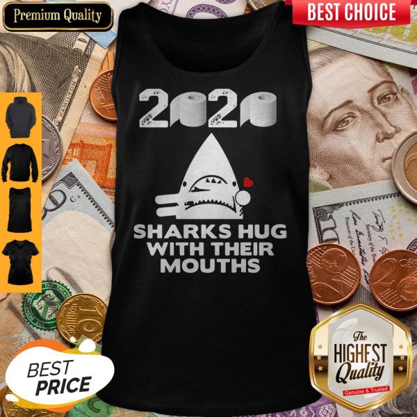 Toilet Paper Sharks Hug With Their Mouths Tank Top
