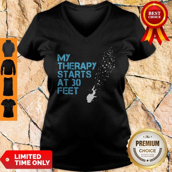 Official My Therapy Starts At 30 Feet V-neck