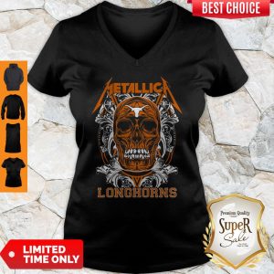 Skull Metallica Texas LonghorSkull Metallica Texas Longhorns Football Fish Shirtns Football Fish V-neck