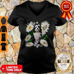 Official Tibetan Terrier Daisy Flower Classic Official Tibetan Terrier Daisy Flower Classic V-neck