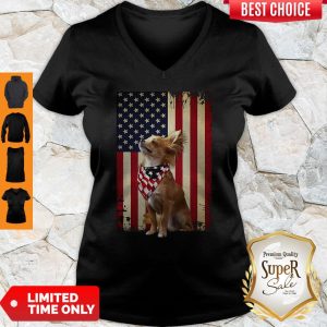 Official American Flag Chihuahua Proud V-neck