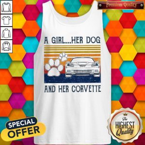 A Girl Her Dog And Her Corvette Vintage Tank Top