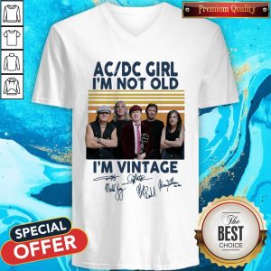 AC DC Girl I’m Not Old I’m Vintage Signatures V-neck