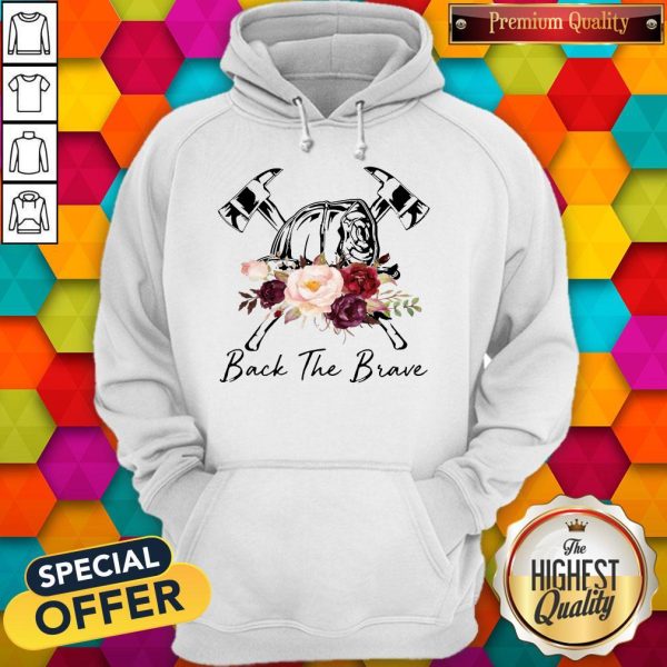 Back The Brave Fire Helmet Drawing Hoodie