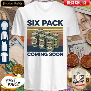 Beer Six Pack Coming Soon Vintage Retro V-neck