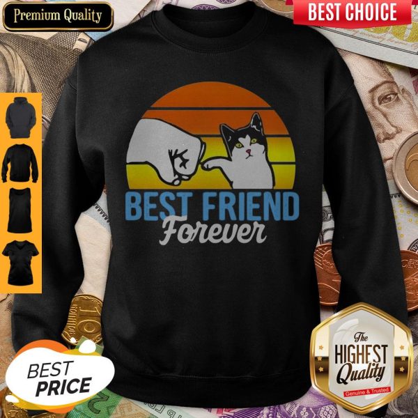 Cat Best Friend Forever Vintage Retro Sweatshirt